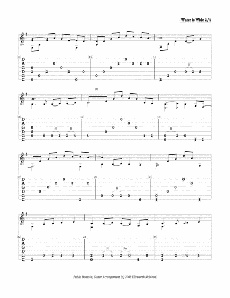 Water Is Wide For Fingerstyle Guitar Tuned Cgdgad Page 2