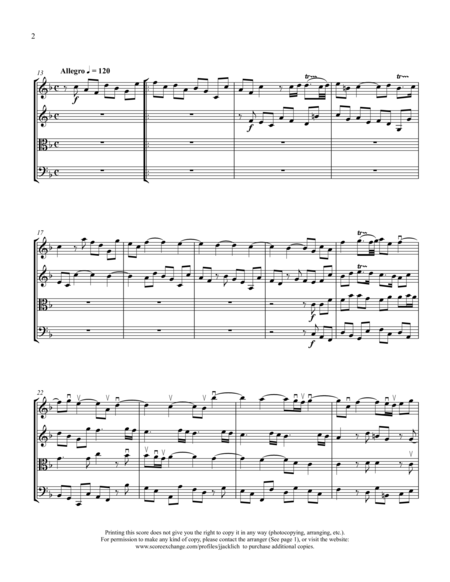 Water Music First Suite In F Major For String Quartet Page 2