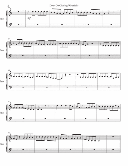 Waterfalls Piano Easy Key Of C Page 2