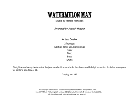 Watermelon Man 2 Trumpets Alto Sax Tenor Sax Bari Sax Rhythm Page 2