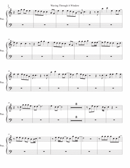 Waving Through A Window Easy Key Of C Piano Page 2