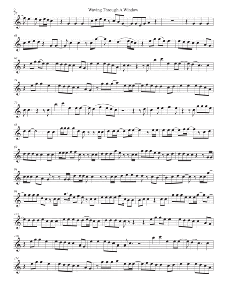 Waving Through A Window Easy Key Of C Tenor Sax Page 2