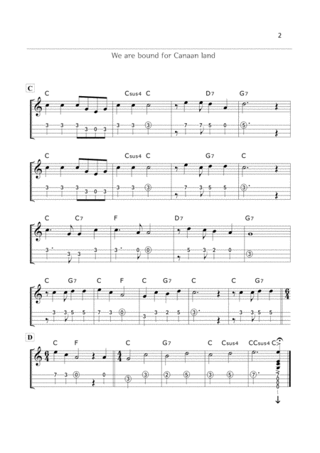 We Are Bound For Canaan Land Hymn Ukulele Ensemble Page 2