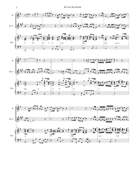 We Are The World Duet For Flute And Bb Clarinet Page 2