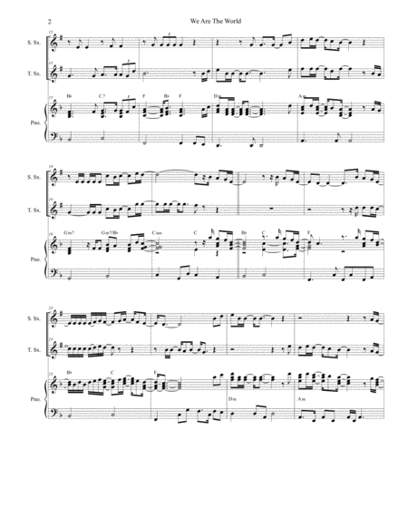 We Are The World Duet For Soprano Tenor Saxophone Page 2