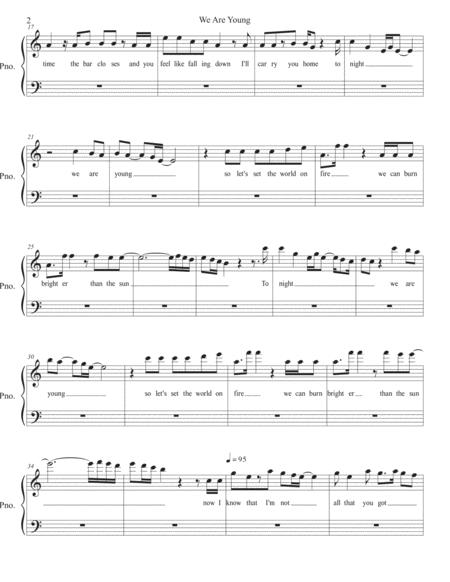 We Are Young Easy Key Of C Piano Page 2