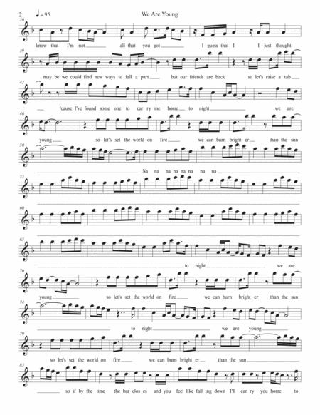 We Are Young Original Key Flute Page 2