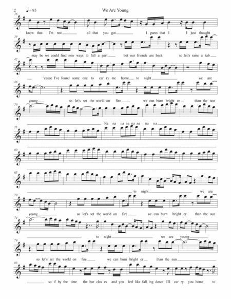 We Are Young Original Key Soprano Sax Page 2