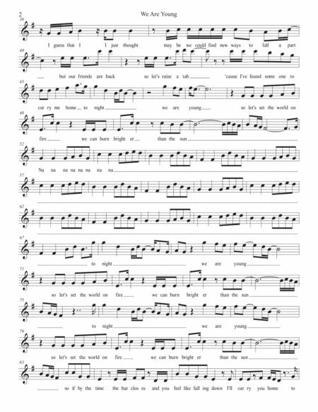 We Are Young Orignal Key Clarinet Page 2