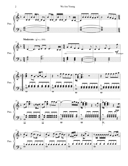 We Are Young Piano Solo Page 2