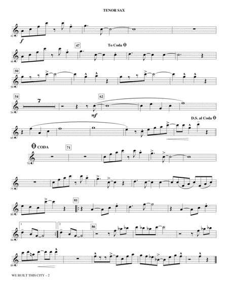 We Built This City Arr Kirby Shaw Bb Tenor Saxophone Page 2