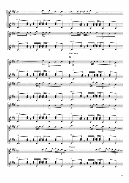 We Dont Talk Anymore Duet Guitar Score Page 2