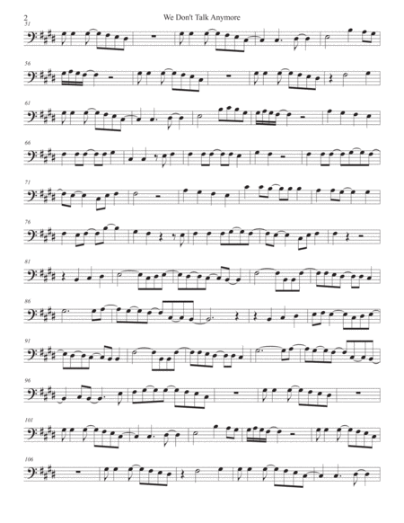 We Dont Talk Anymore Original Key Trombone Page 2