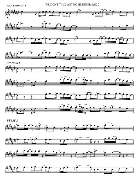 We Dont Talk Anymore Tenor Sax Page 2