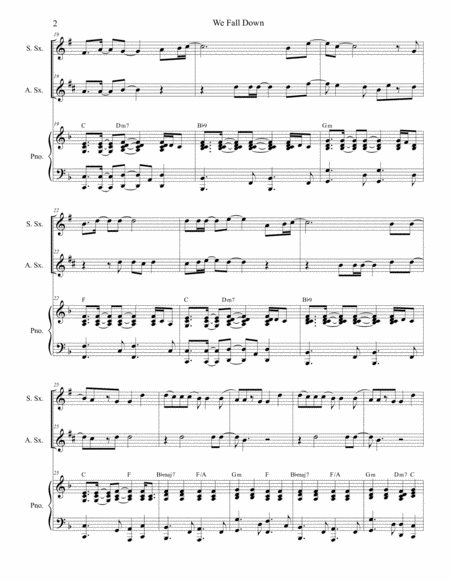 We Fall Down Duet For Soprano And Alto Saxophone Page 2