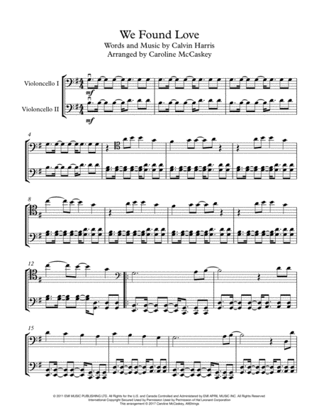 We Found Love Cello Duet Page 2