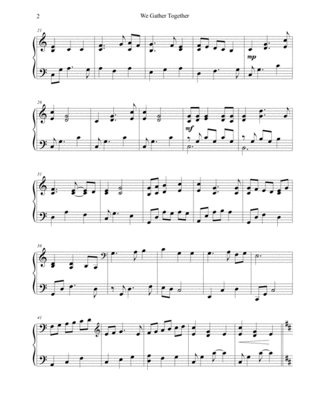 We Gather Together A Thanksgiving Piano Solo Page 2