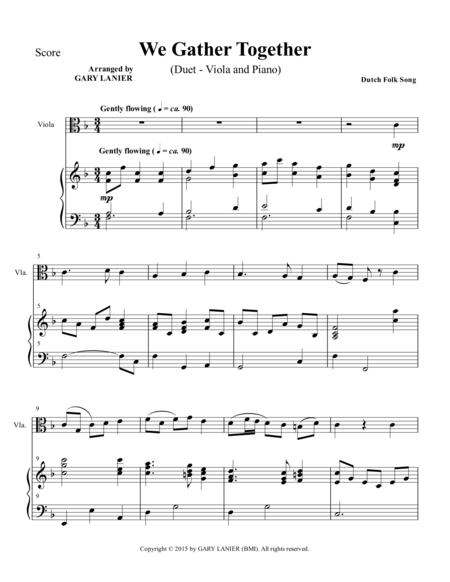 We Gather Together Duet Viola And Piano Score And Parts Page 2