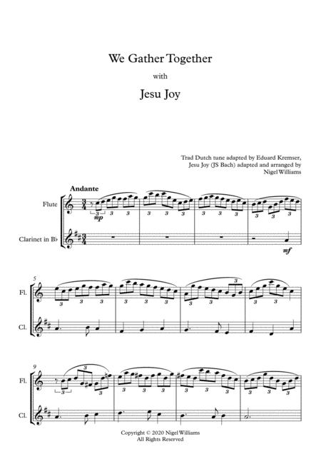 We Gather Together With Jesu Joy For Flute And Clarinet Page 2