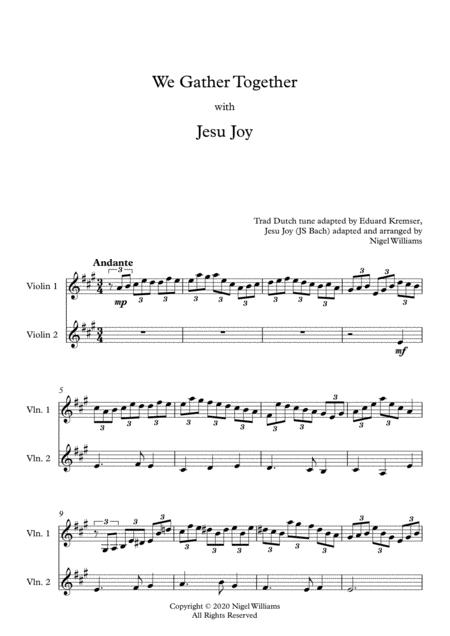 We Gather Together With Jesu Joy For Violin Duet Page 2