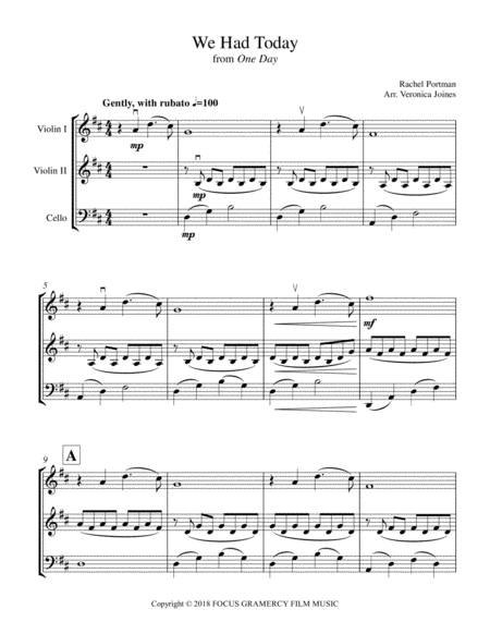 We Had Today For String Trio Violin 1 Violin 2 Cello Page 2