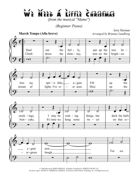 We Need A Little Christmas Beginner Piano Page 2