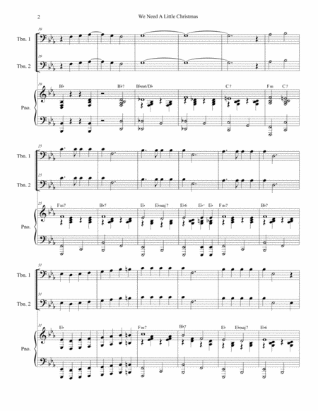 We Need A Little Christmas Trombone Duet Page 2