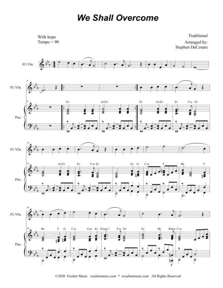 We Shall Overcome For Flute Or Violin Solo And Piano Page 2