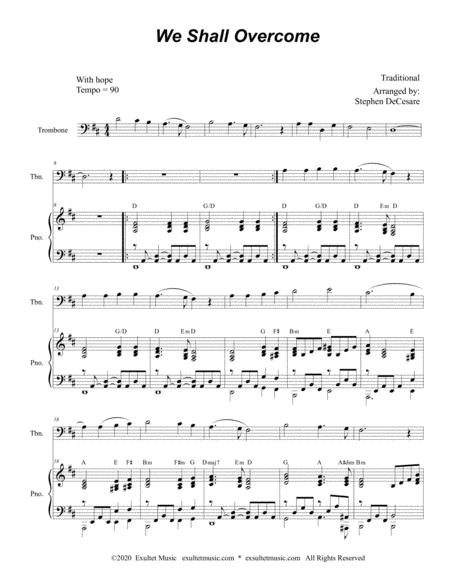 We Shall Overcome For Trombone Solo And Piano Page 2