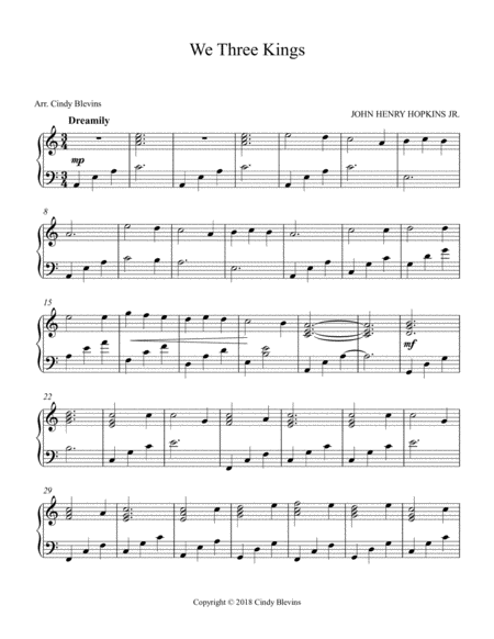 We Three Kings Arranged For Piano Solo Page 2