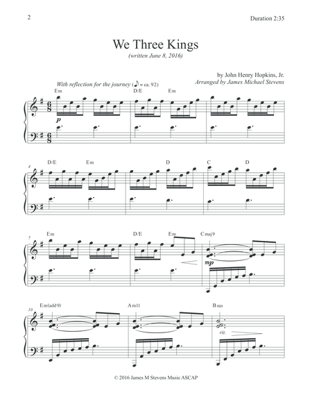 We Three Kings Christmas Piano Page 2