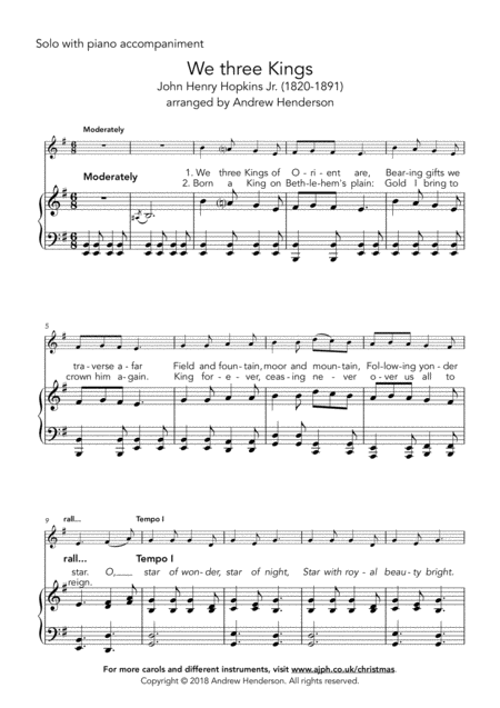 We Three Kings Easy Bari Sax Easy Piano Page 2