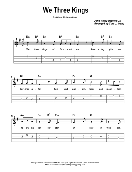 We Three Kings Easy Guitar W Tab Page 2