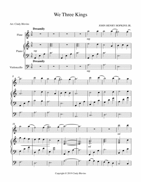 We Three Kings For Piano Flute And Cello Page 2