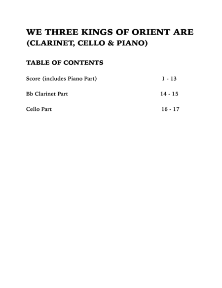 We Three Kings Of Orient Are Trio For Clarinet Cello And Piano Page 2