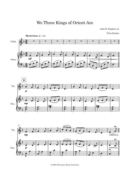 We Three Kings Of Orient Are Violin Piano Accompaniment Page 2