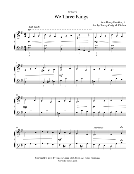 We Three Kings Piano Solo Page 2