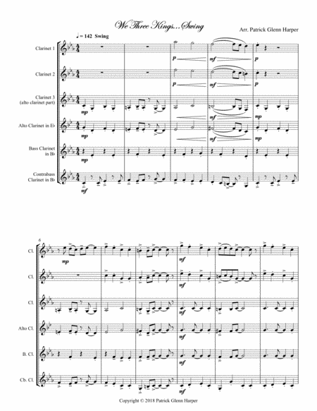 We Three Kings Swing For Clarinet Choir Page 2