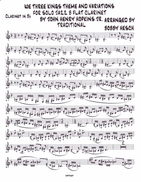We Three Kings Theme And Variations For Solo Jazz B Flat Clarinet Page 2