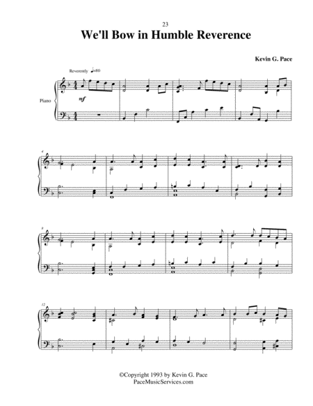 We Will Bow In Humble Reverence Original Piano Solo Prelude Page 2