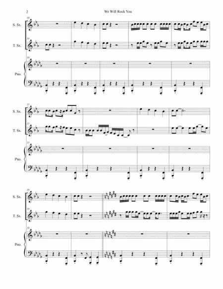 We Will Rock You Duet For Soprano And Tenor Saxophone Page 2