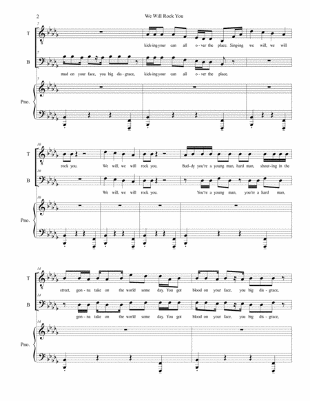 We Will Rock You Duet For Tenor And Bass Solo Page 2