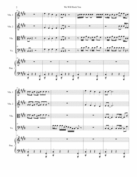 We Will Rock You For String Quartet And Piano Page 2