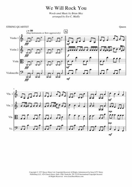 We Will Rock You Queen String Quartet Page 2