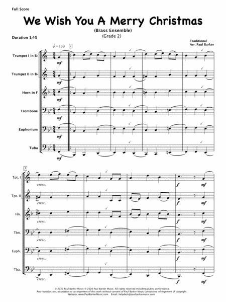 We Wish You A Merry Christmas Brass Ensemble Score Parts Page 2