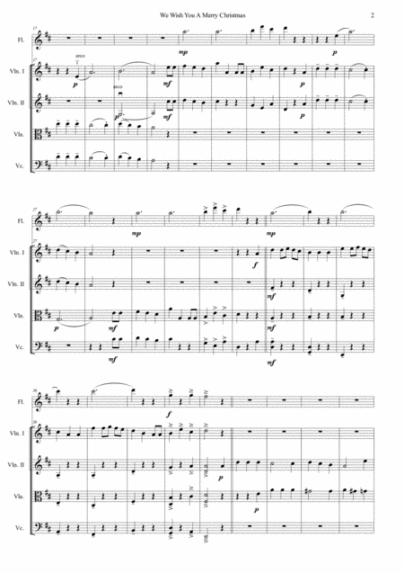 We Wish You A Merry Christmas Flute String Quartet Page 2