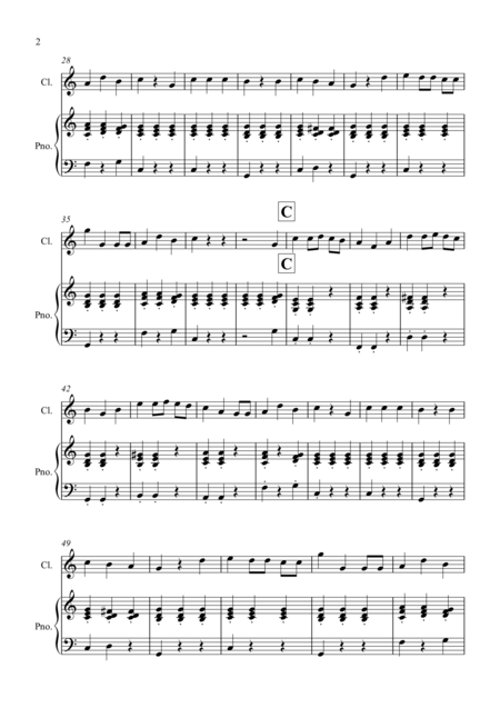 We Wish You A Merry Christmas For Clarinet And Piano Page 2