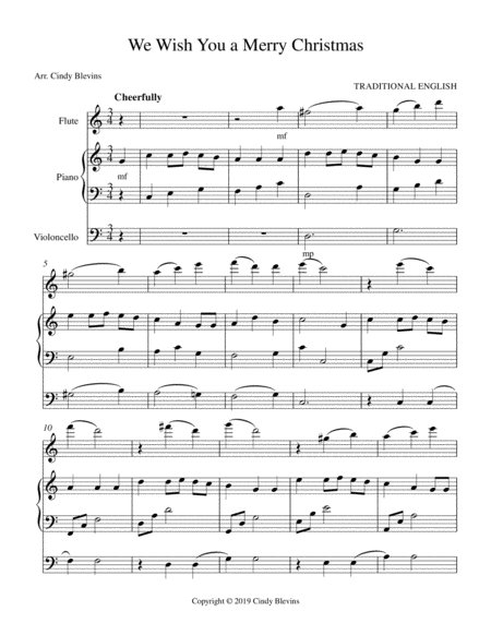 We Wish You A Merry Christmas For Piano Flute And Cello Page 2