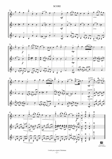 We Wish You A Merry Christmas For Violin Trio Page 2