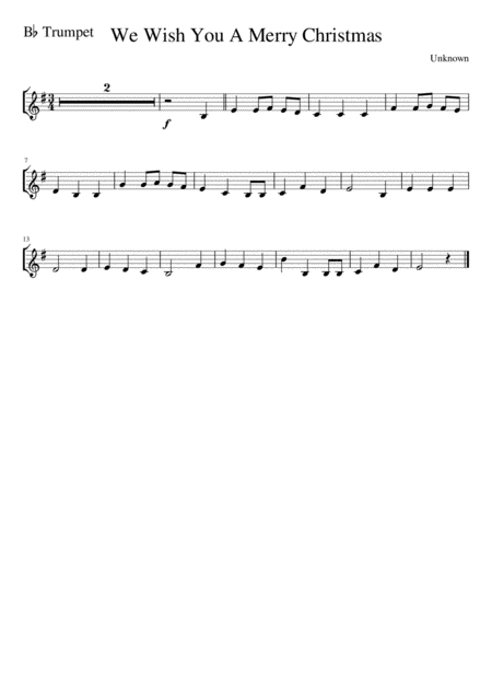 We Wish You A Merry Christmas Trumpet Solo Page 2